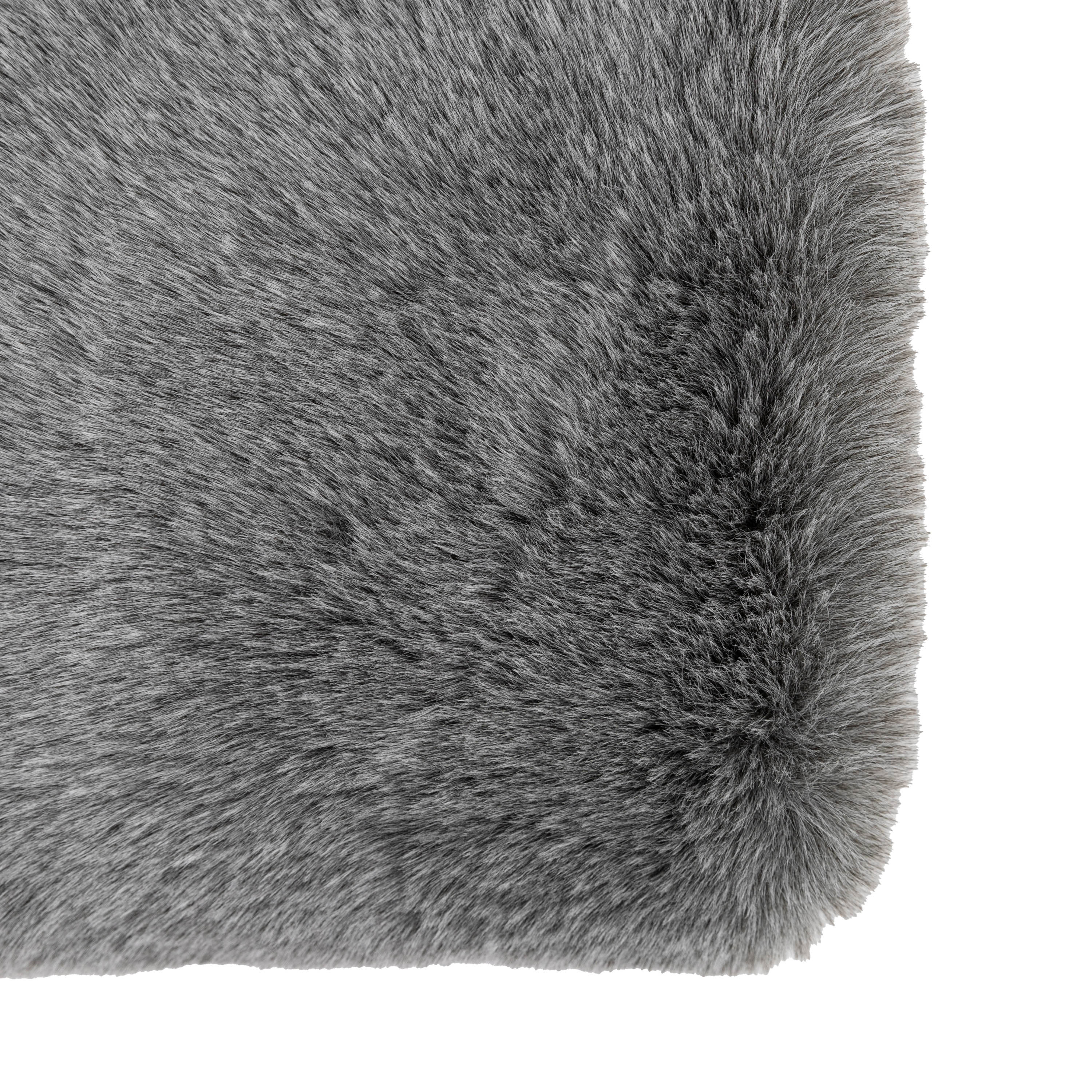 Bernard Smoke Grey Faux Fur Throw